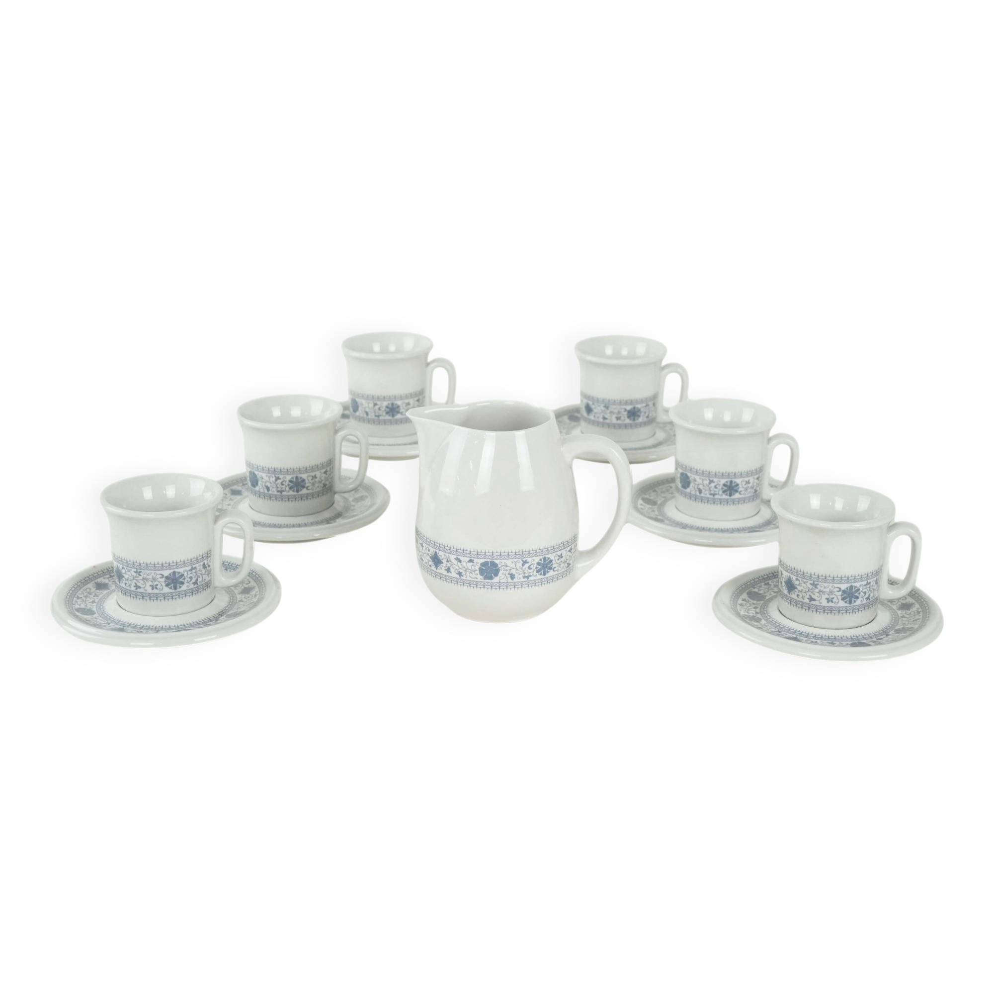 Service à thé et tasse, design italien, années 1970, fabriqué en Italie