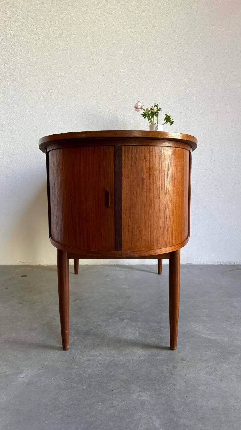 Vintage desk tambour teak