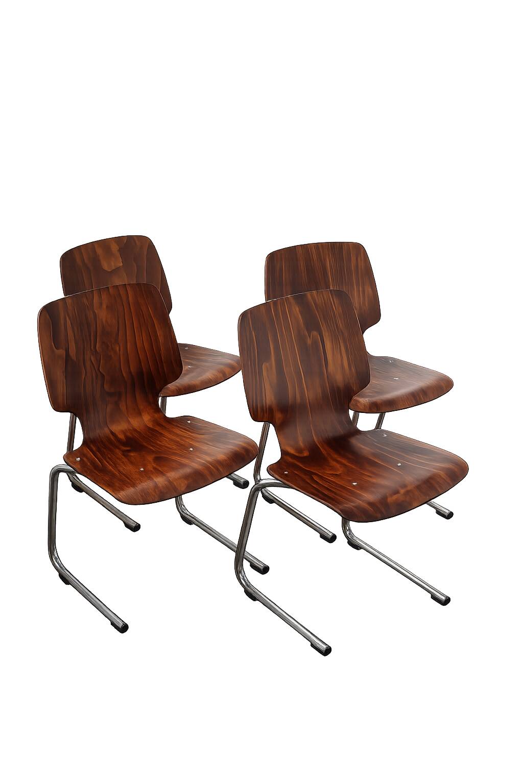 Ensemble de 4 chaises Kusch+Co Flötotto, années 1960.