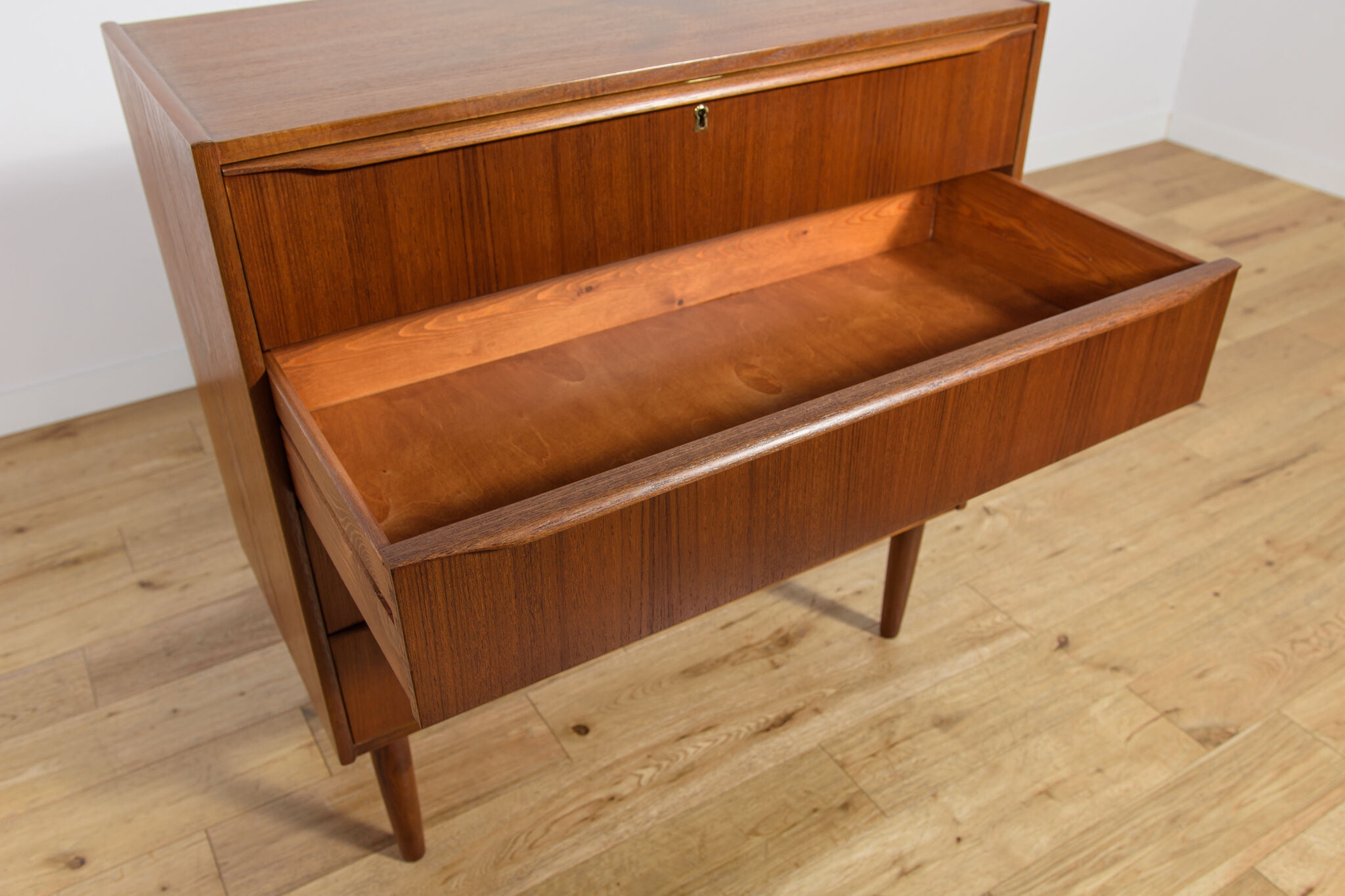 Mid-century teak dresser with dressing table, Denmark, 1960s