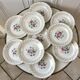 Dessert service cake dish and 10 dessert plates Digoin Sarreguemines Pamplona 50s