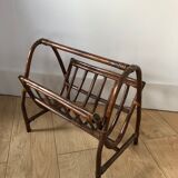 Vintage rattan magazine holder