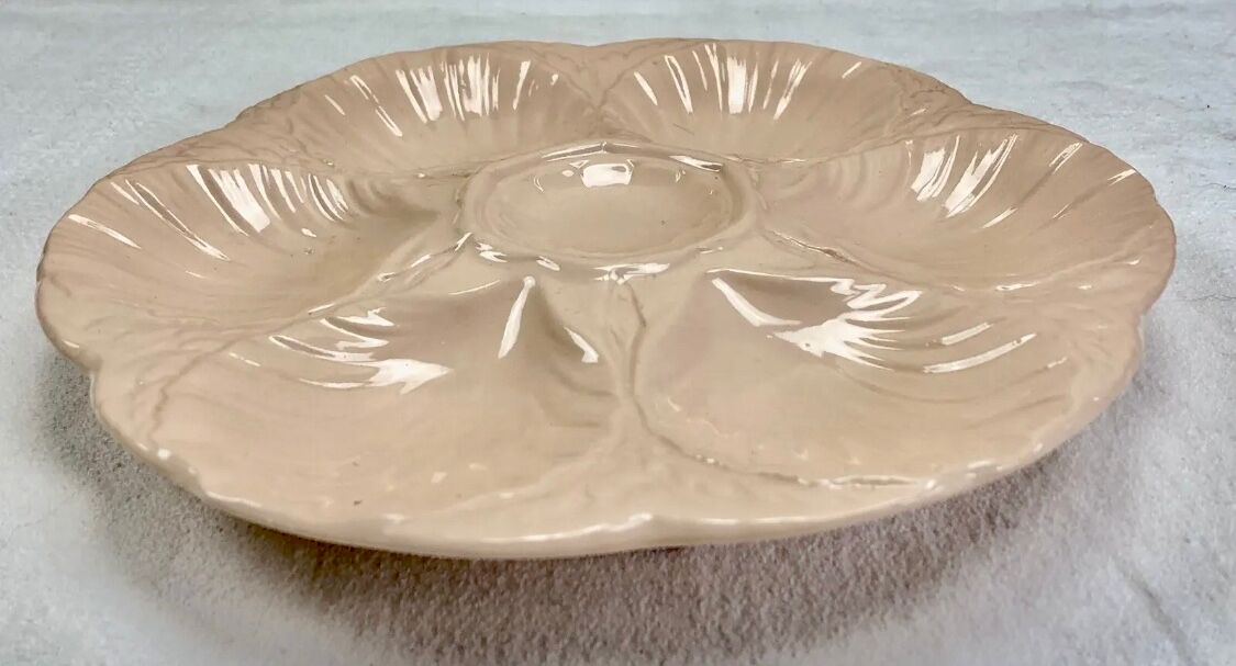 2 old plates oysters slip Digoin Sarreguemines