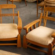 Fauteuils en orme édité par Maison Regain 1980