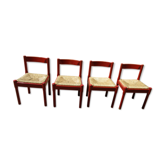 Four chairs Carimate Vico Magistretti Cassina