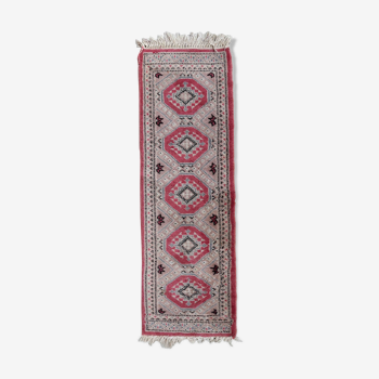 Vintage carpet Uzbek Bukhara handmade 32cm x 97cm 1970s