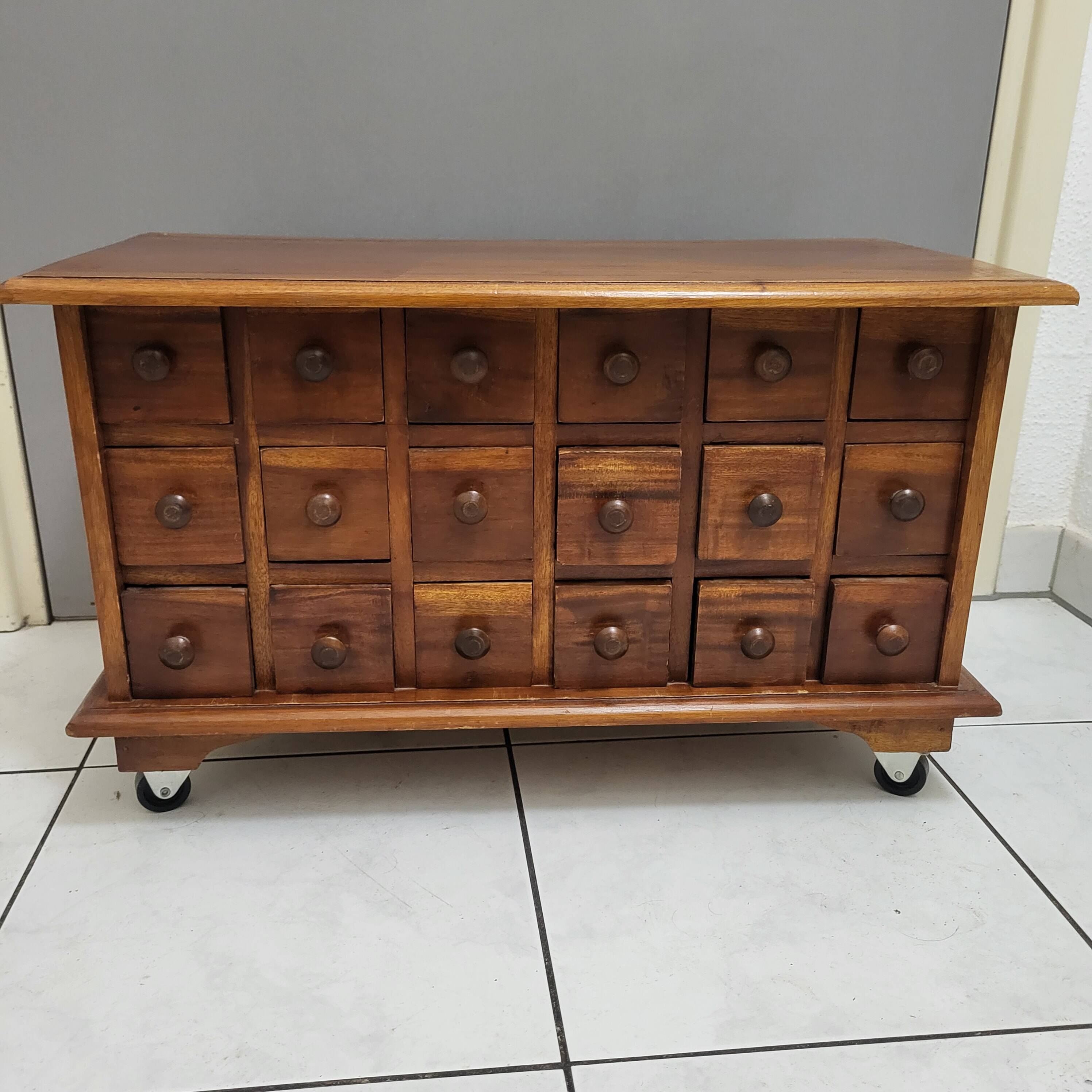 Trade furniture, apothecary in oak, late 19th century.