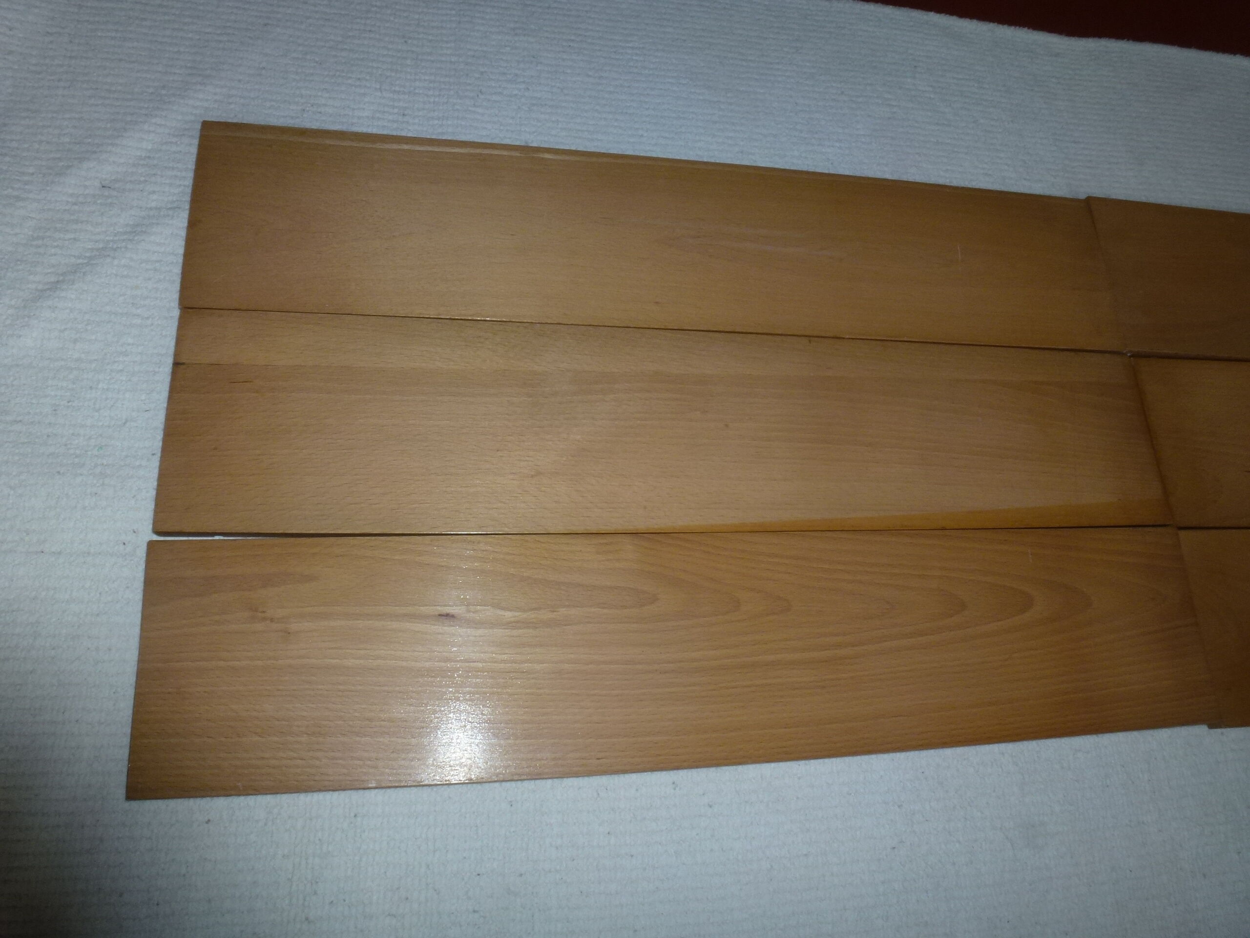 Vintage thong wall shelf, wood and black lace-up metal