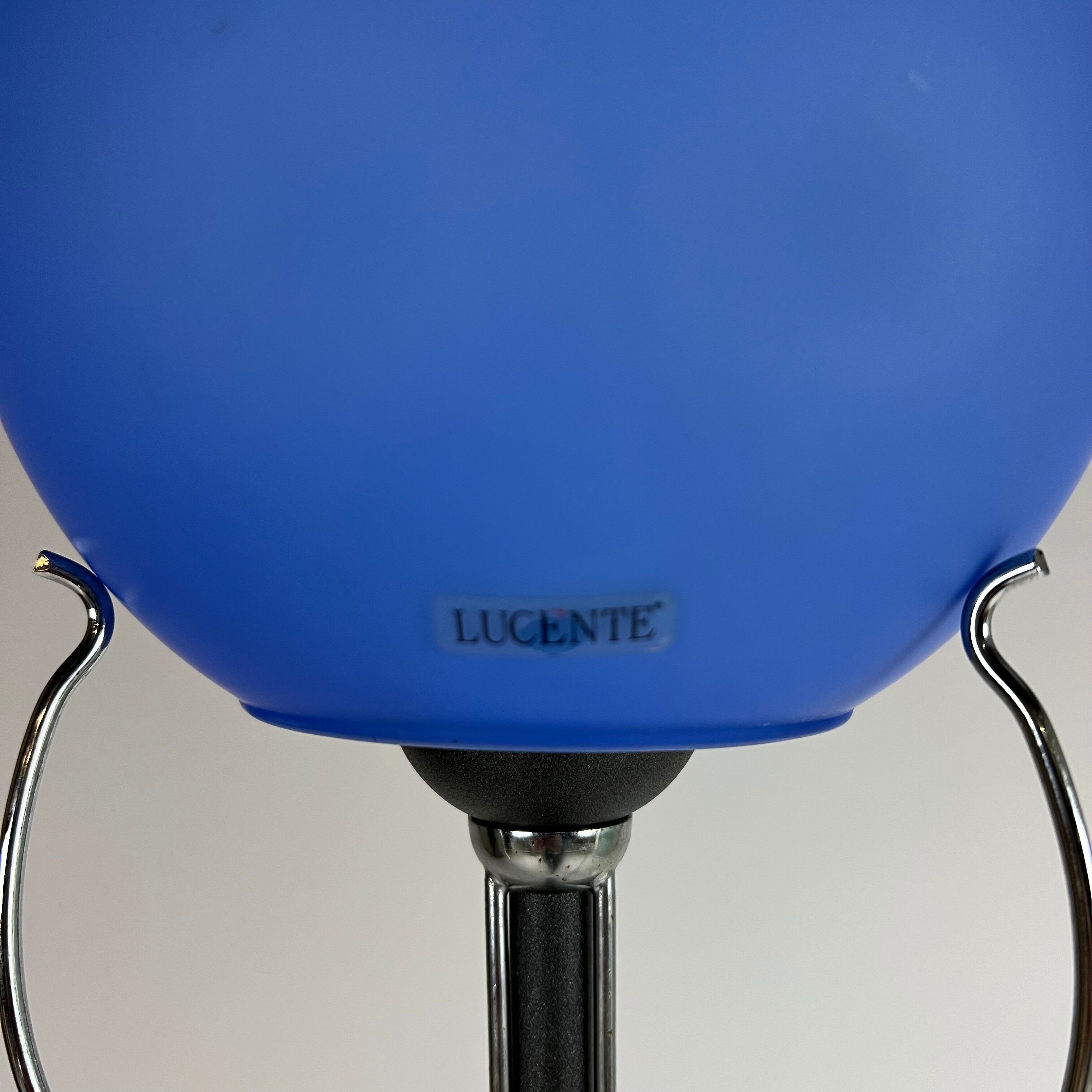 Italian design floorlamp with blue murano glass, 1990s