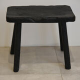Stool wood finish wood burned with treatment shou-sugi-ban