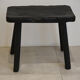 Stool wood finish wood burned with treatment shou-sugi-ban