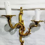 Bronze wall light triplet