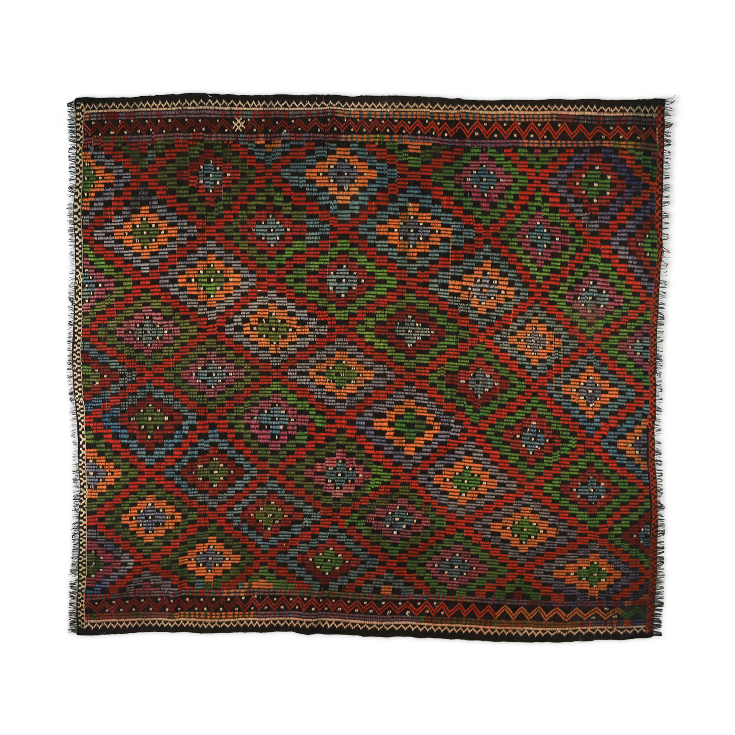 Anatolian handmade kilim rug 258 cm x 238 cm