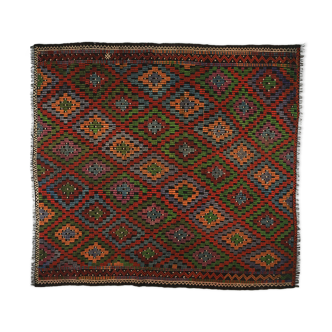 Tapis kilim anatolien fait à la main 258 cm x 238 cm