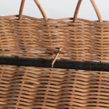 Coat rack 4 hooks in vintage rattan