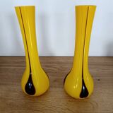 Pair of art deco soliflore vases murano style