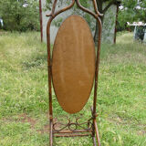 Vintage rattan psychedelic mirror 175x56cm