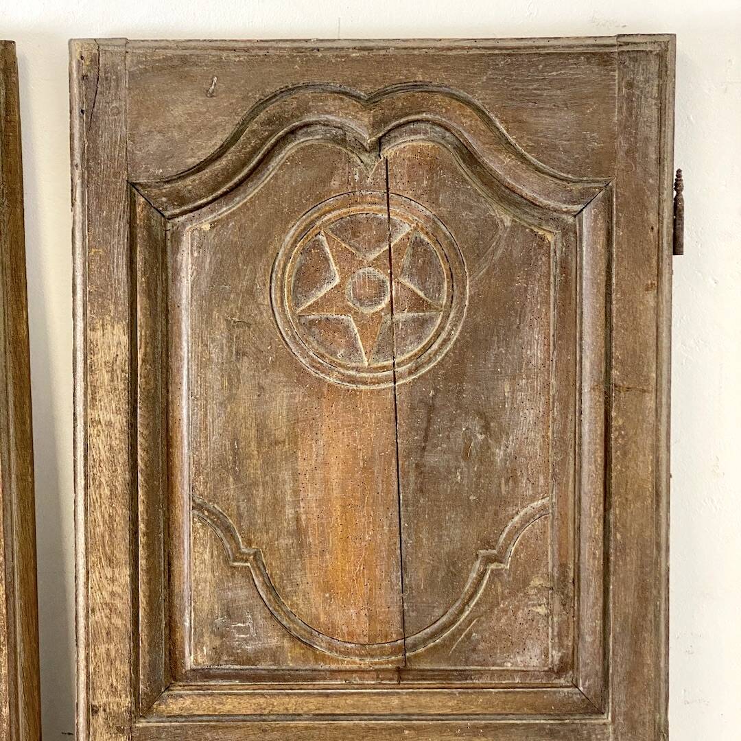 Pair of 18th century oak cabinet doors