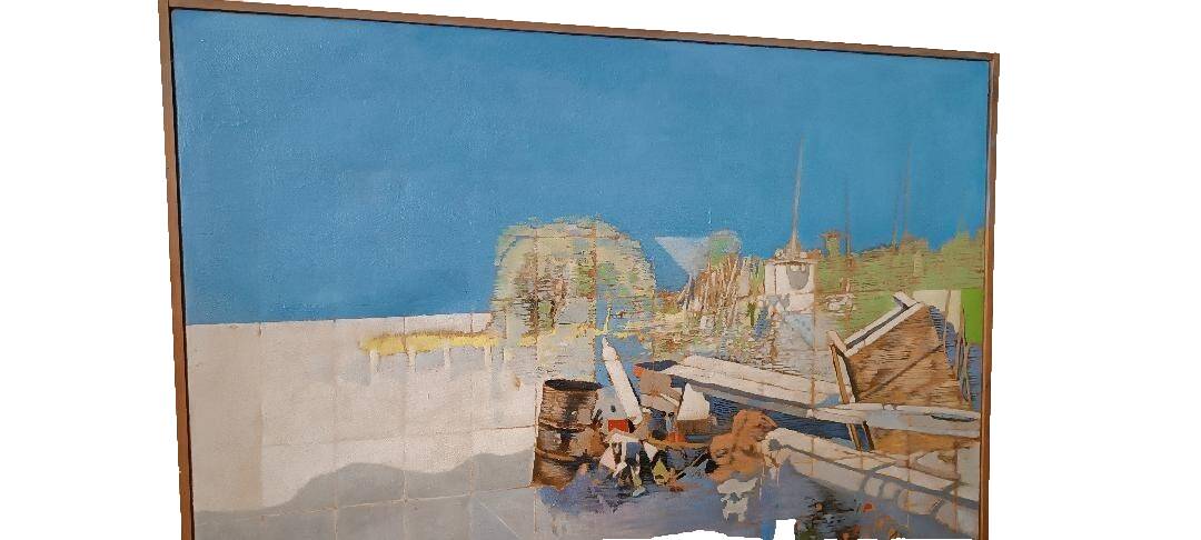 Abstract painting by Maurizio Bini (1940), signed and dated 1972