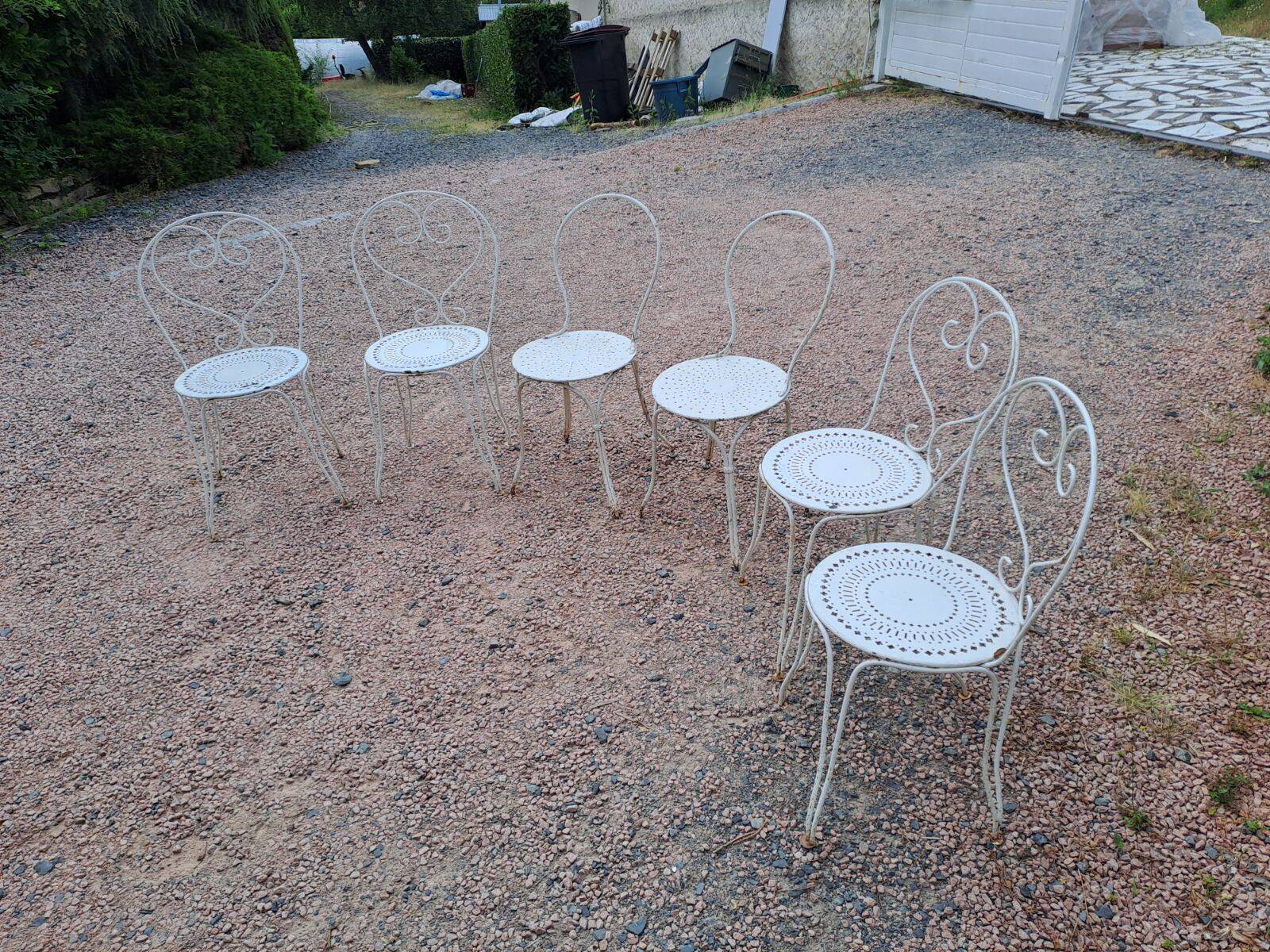 6 chaises en fer forgé