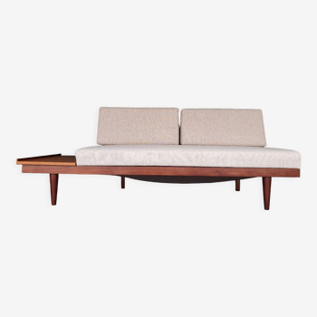 Daybed teck et tissu beige par Ingmar Relling vintage Scandinave 1960s