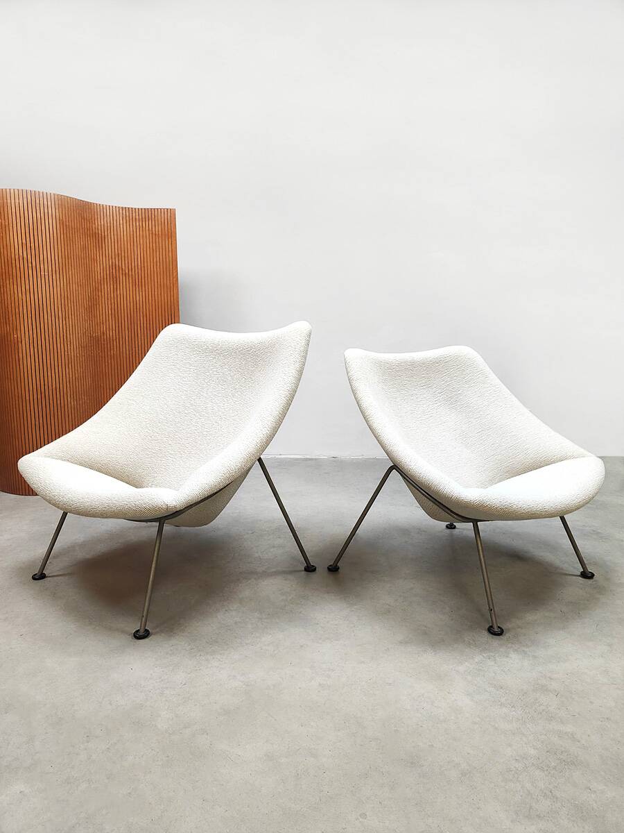Vintage design Artifort 'Oyster' lounge chairs set Pierre Paulin 1960