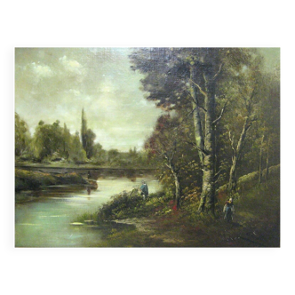 Painting / landscape / barbizon style / oil painting.