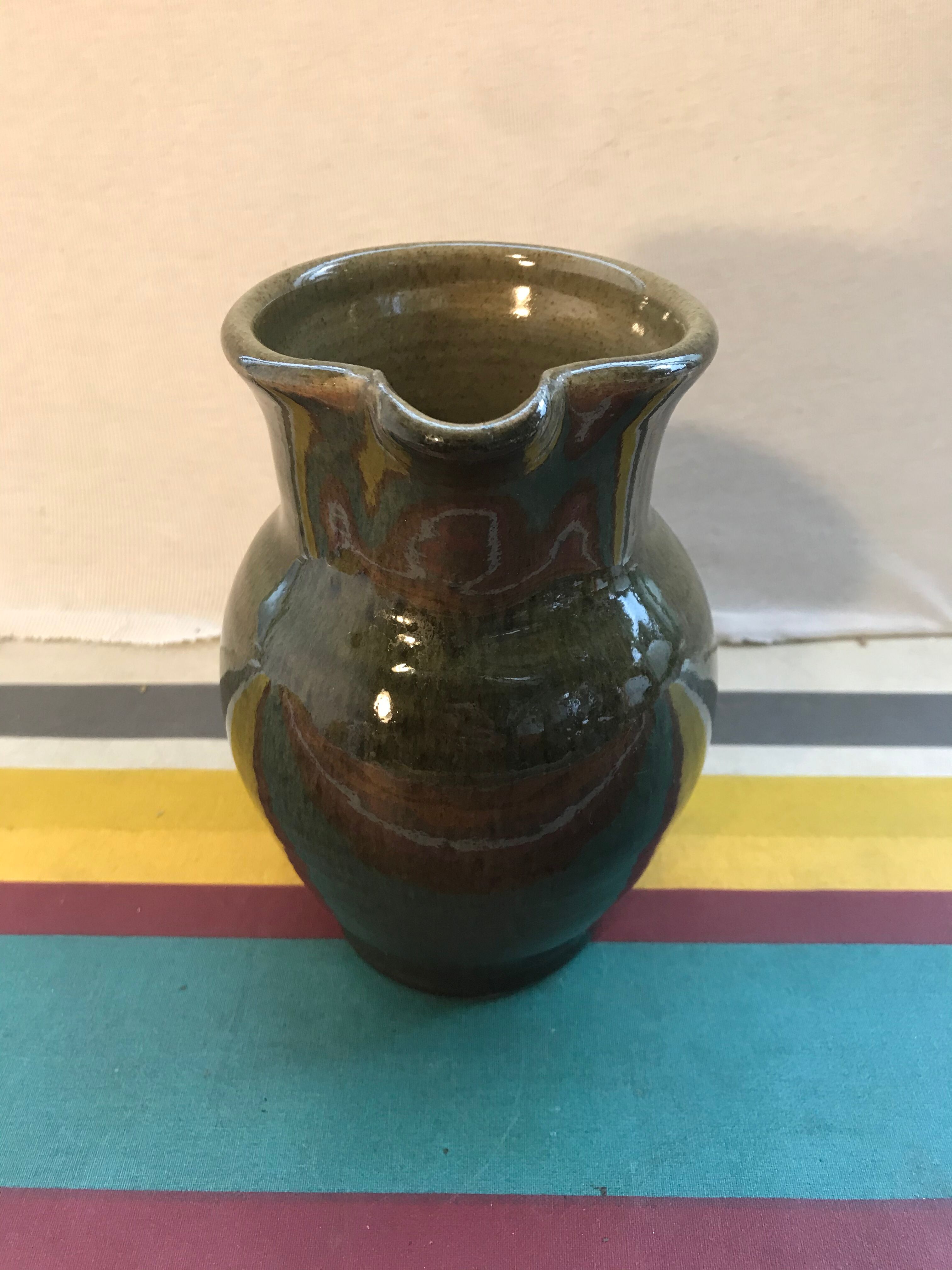 Former green enamelled sandstone pitcher