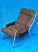VELVET BROWN CHROME ARMCHAIR 1970 IKEA VINTAGE