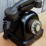 Vintage black decorative phone, industrial style, loft