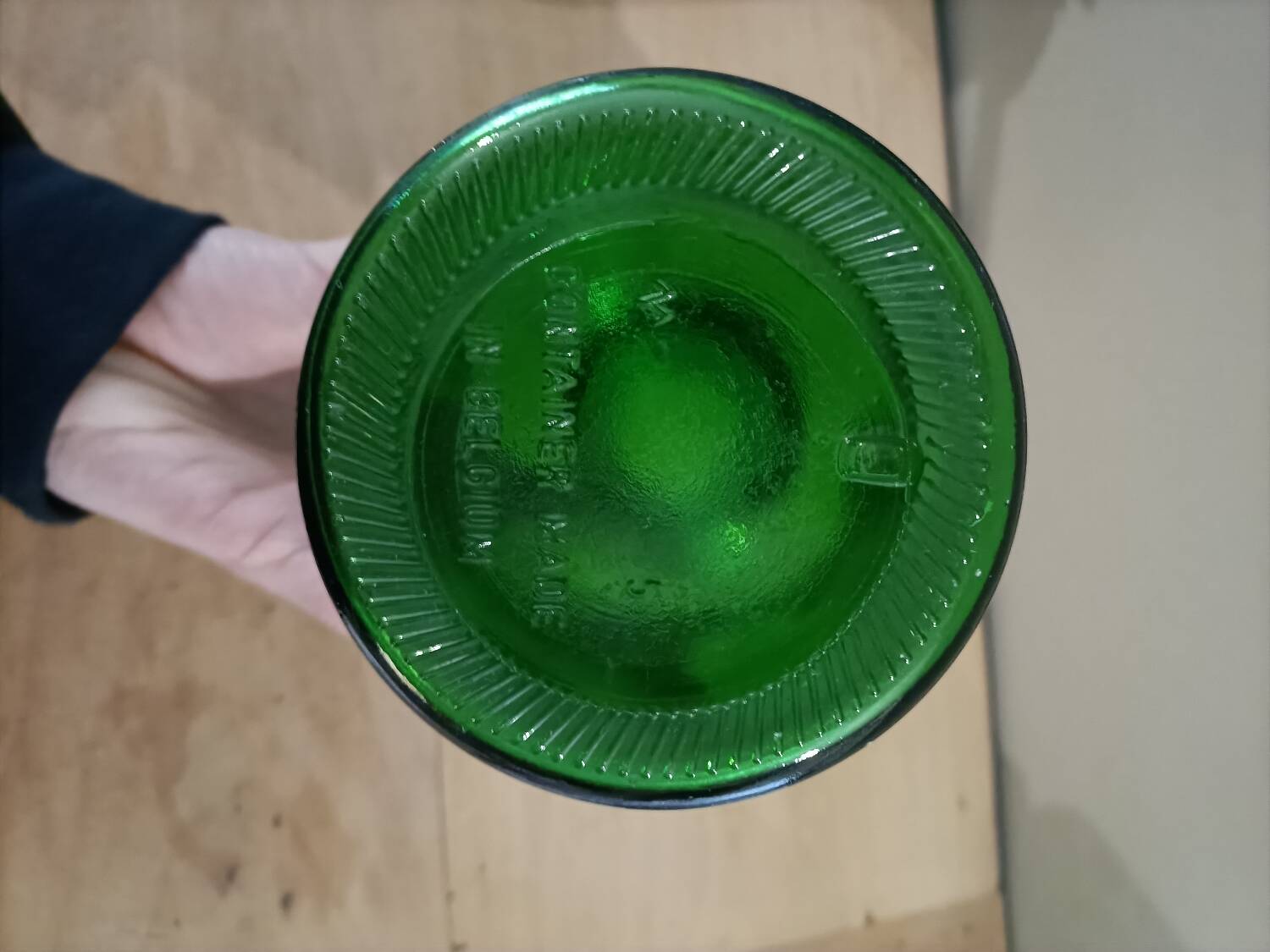 Green retro glass candy box