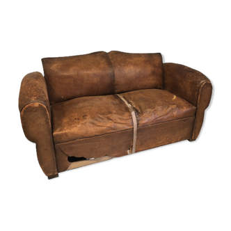 Canapé club moustache convertible début 20e