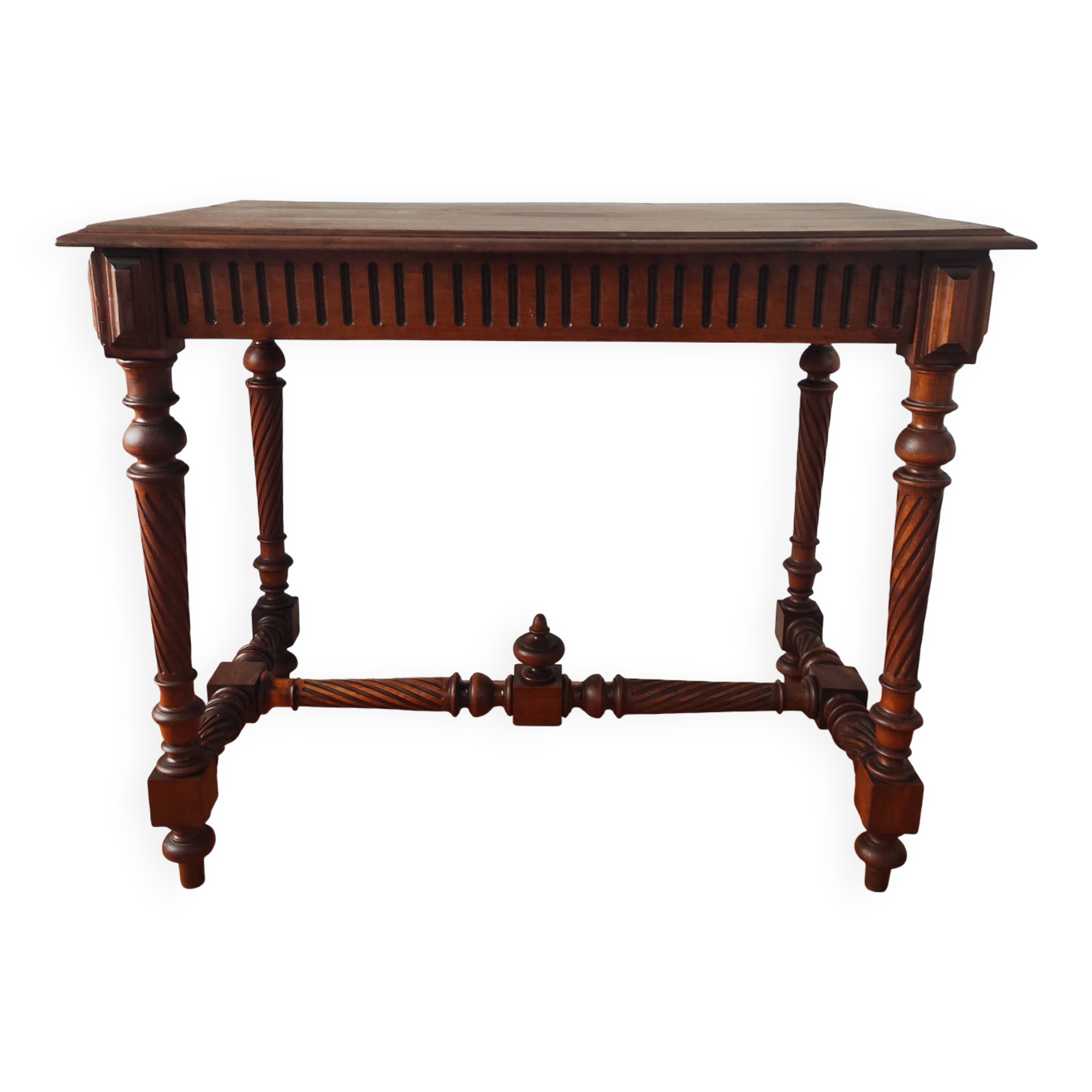 Antique desk table in solid walnut