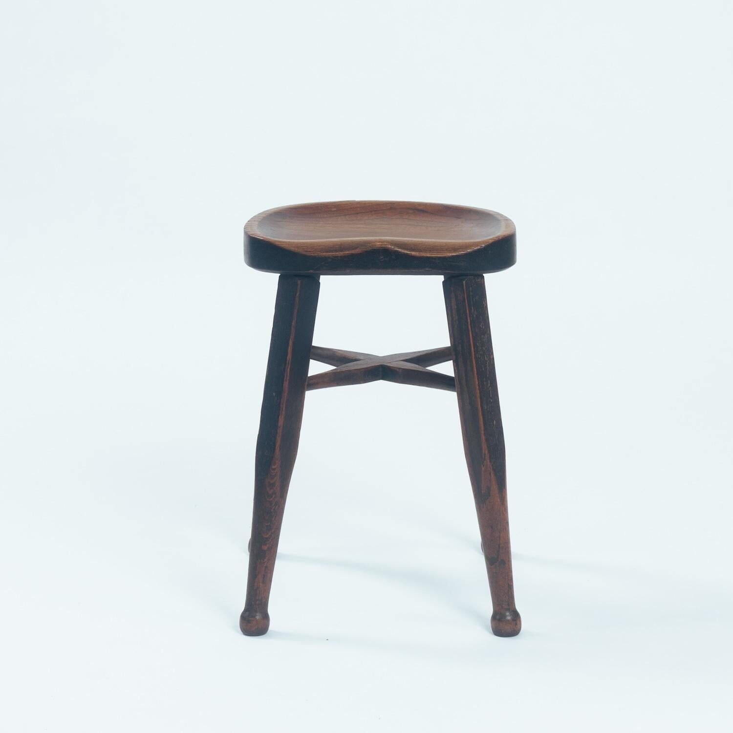 Set of 2 Antique Oak Stools by Gaskell and Chambers, UK, 1890s