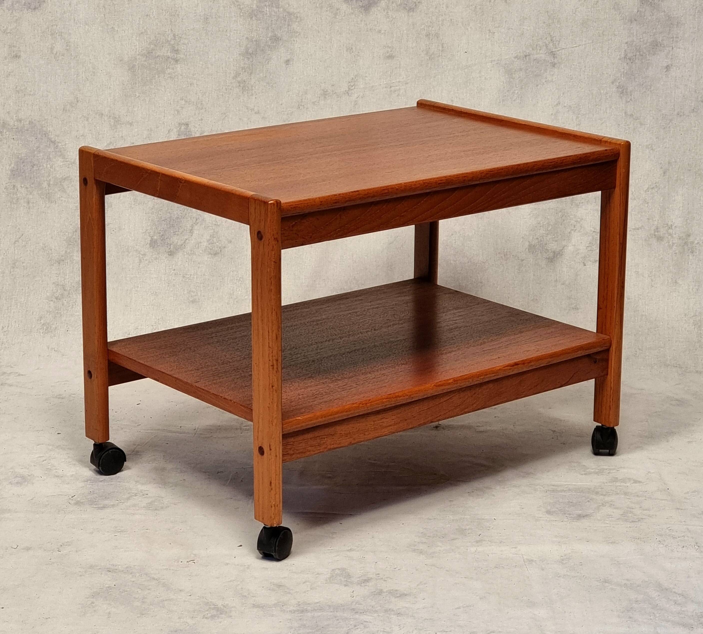 Vintage Scandinavian Rolling Trolley - BRDR Furbo, Spøttrup - Teak - Ca 1960