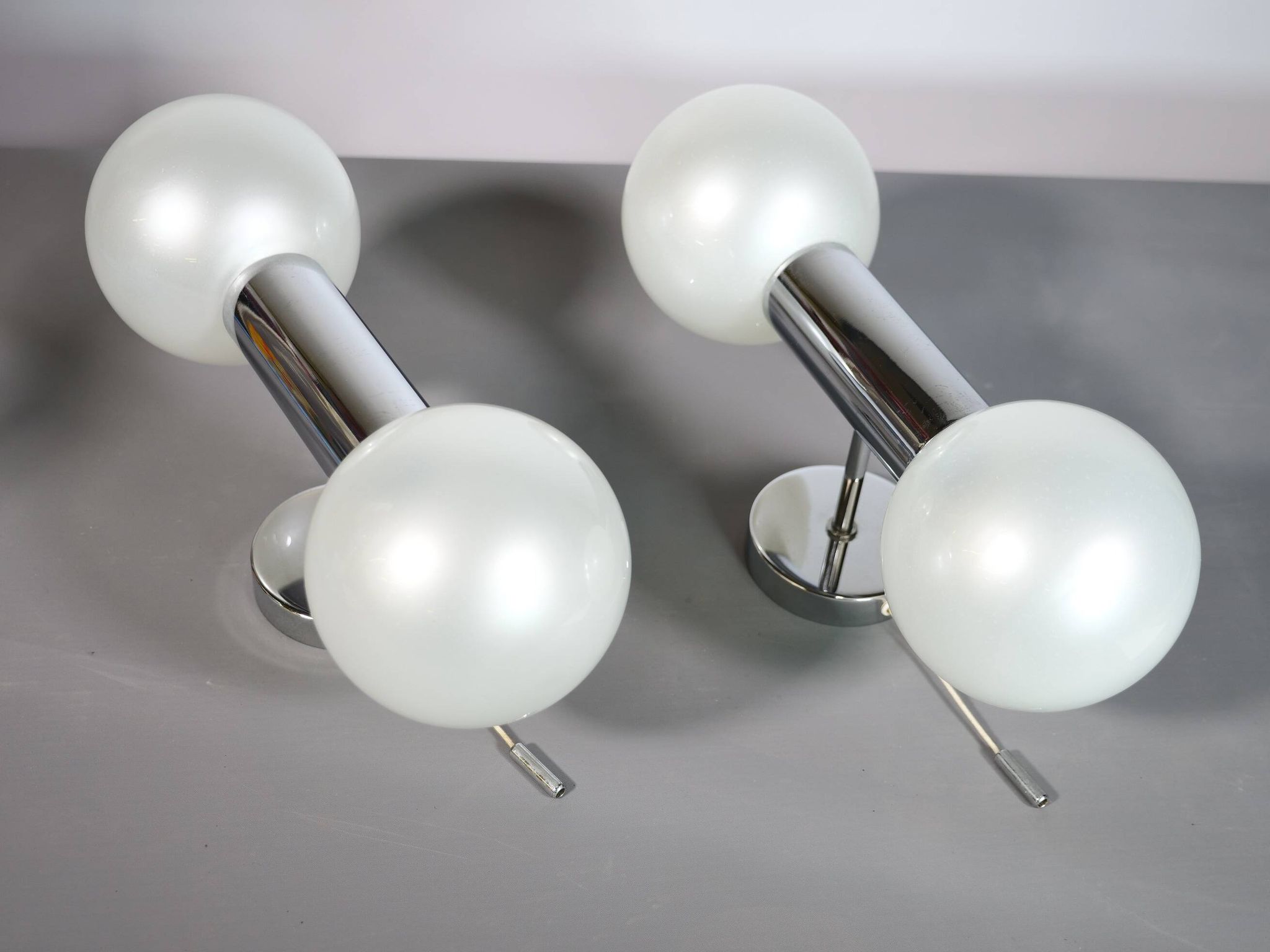 Space Age Wall Lights in Chrome by Motoko Ishii for Staff, 1970s