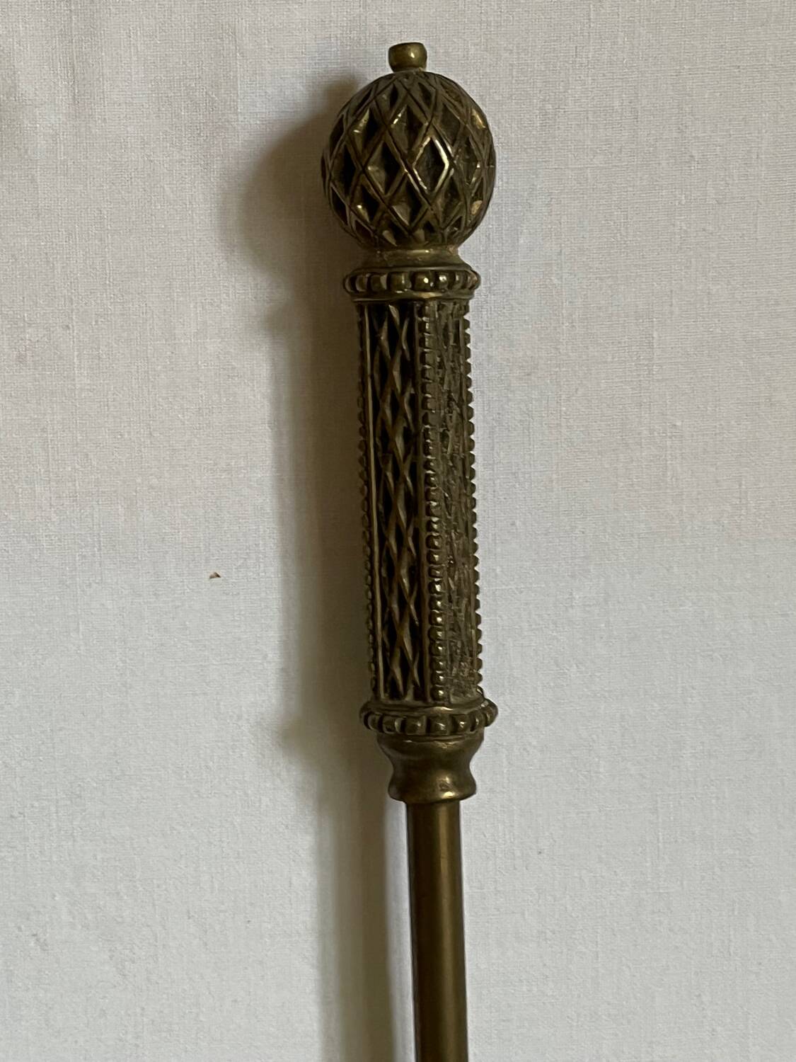 Accessoires de cheminée anciens en laiton