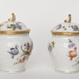 Pair of cfh gdm porcelain cream jars in limoges