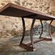 Vintage industrial table – Iron base and solid wood top (201 cm)