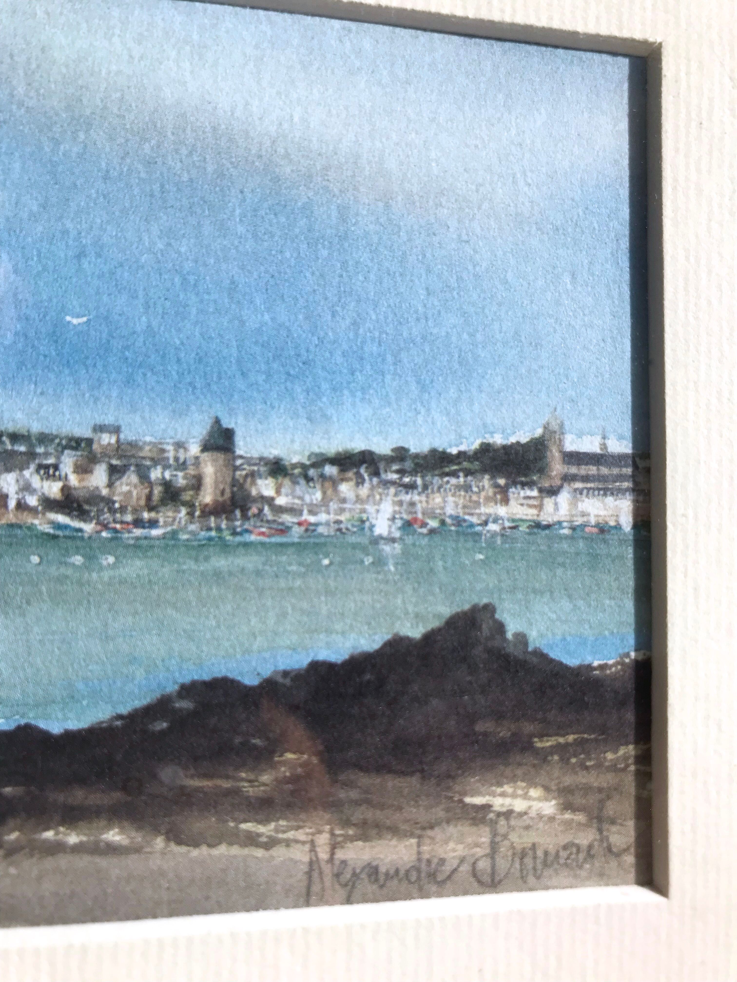 Aquarelle signée Alexandre Bonade, Saint-Malo
