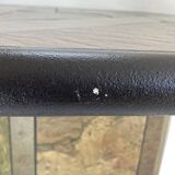 Table basse brutaliste Paul Kingma - pierre, ardoise et laiton