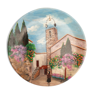 Signed hand-painted Vallauris plate