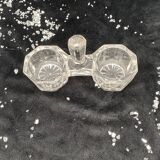 Octagonal glass salt cellar
