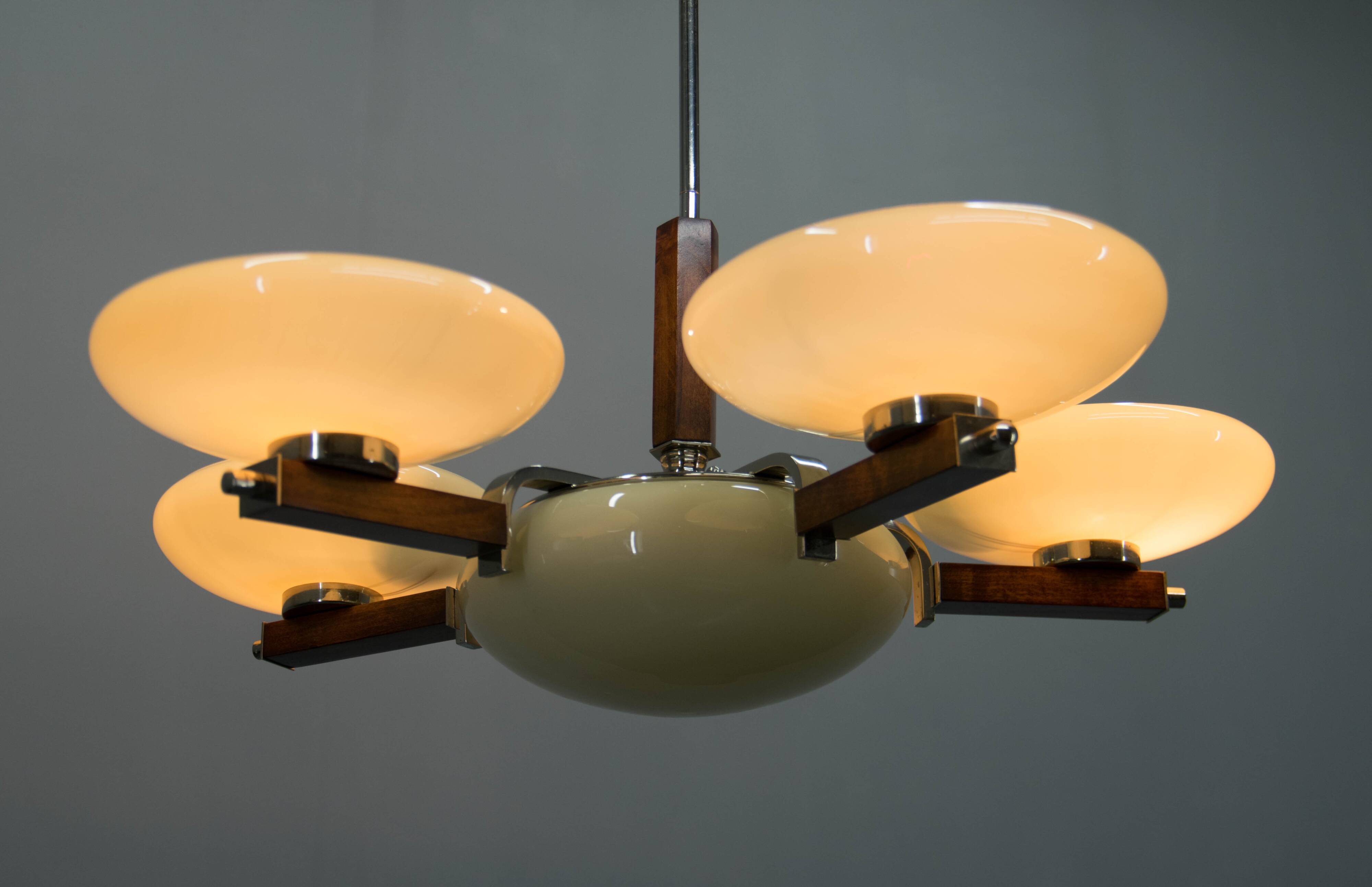 Large Art Deco Chandelier, Germany, 1930s, Restored