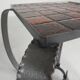 Table basse brutaliste, table carrelée avec 36 carreaux, années 1950