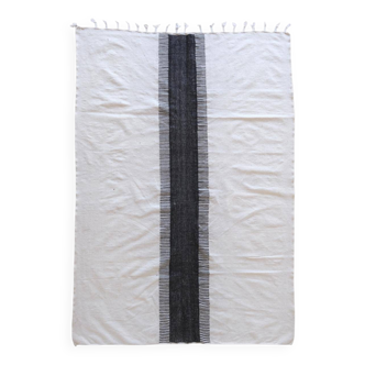 Tapis Kilim Noir et Blanc - 303 x 205 cm