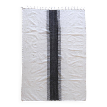 Tapis Kilim Noir et Blanc - 303 x 205 cm