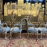 Set of 4 Louis XV style cabriolet armchairs