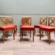 Suite Of Six Chairs In Cherrywood Cross Backrest Restoration Style 20th Century