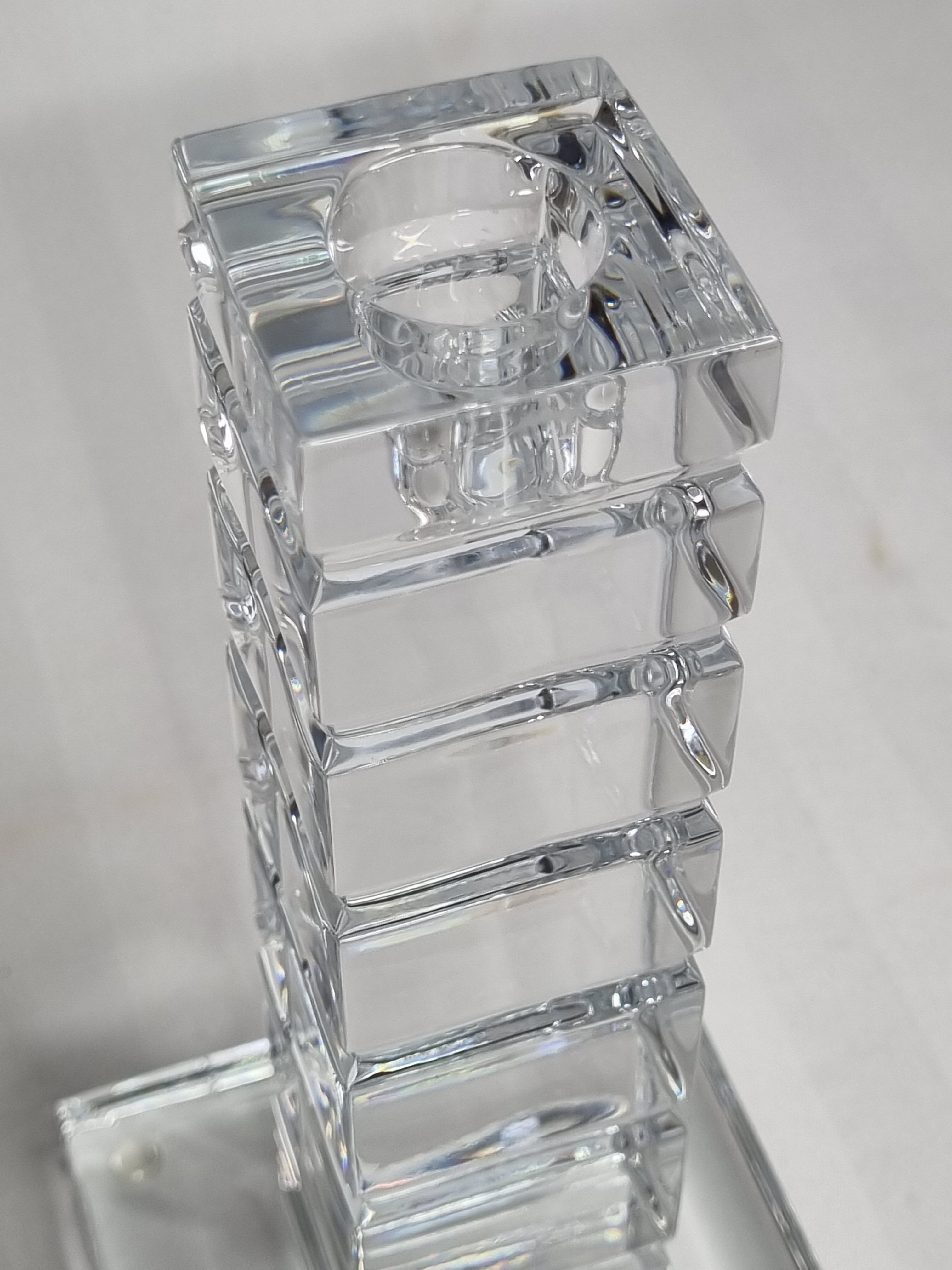 Crystal candle holder, Saint-Louis design Jean Sala